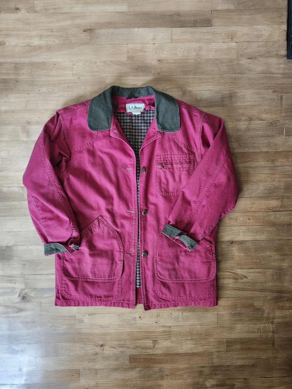 L.L. Bean Red Canvas Chore Jacket